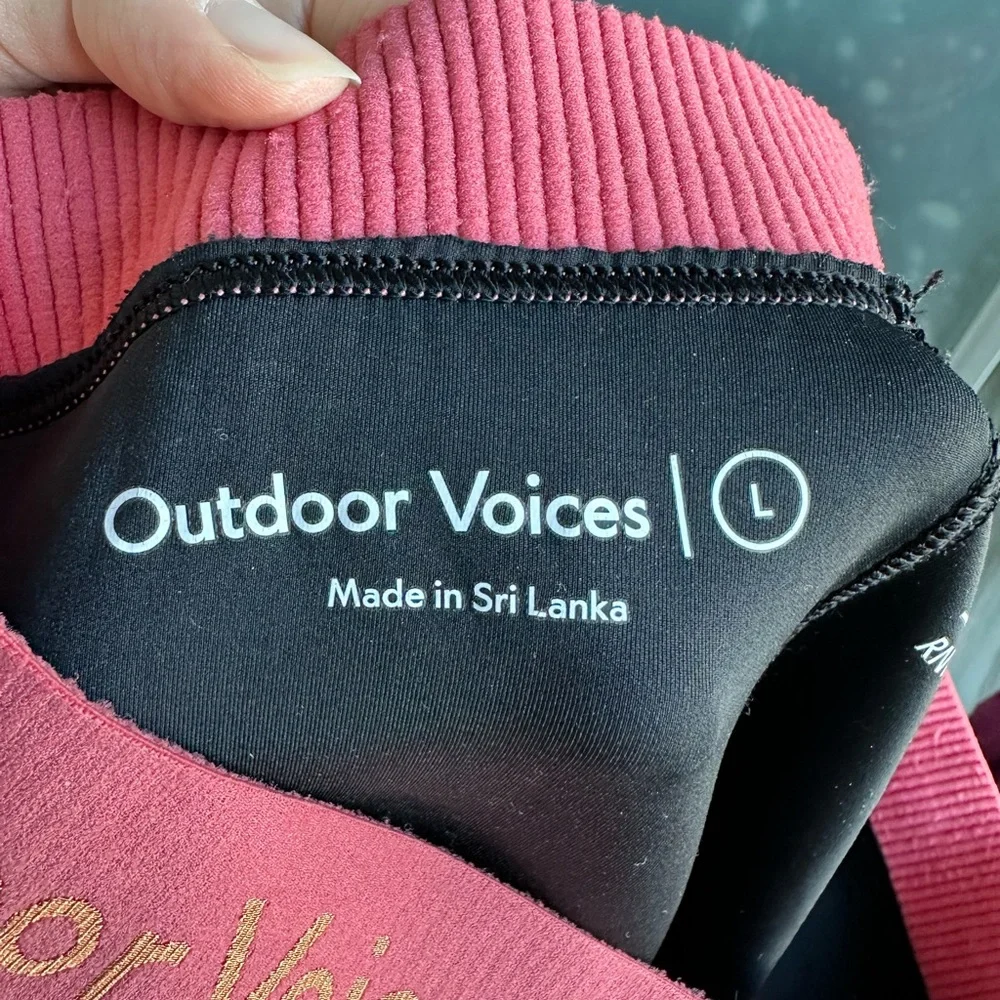 Outdoor Voices Black and Pink Smooth Leggings Size L - Picture 10 of 13